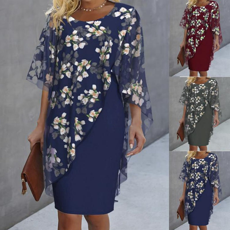 Amanda™ – Vestido com Sobreposição Floral