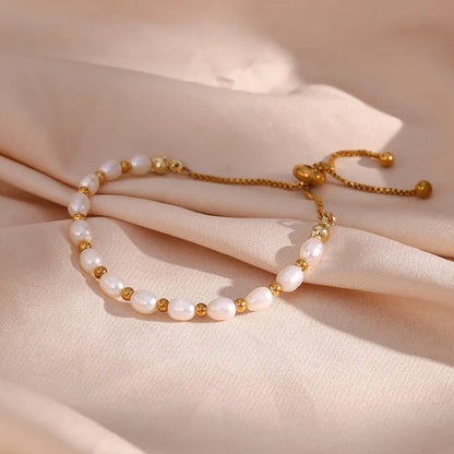 Gold Freshwater Pearl Bracelet